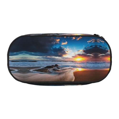 CHANGLEI Schönes Federmäppchen mit doppeltem Reißverschluss und 4 Stiftfächern, Netztasche, bedrucktes, leichtes, strapazierfähiges Polyester-Federmäppchen für Schule, Büro oder Make-up-Organizer von CHANGLEI