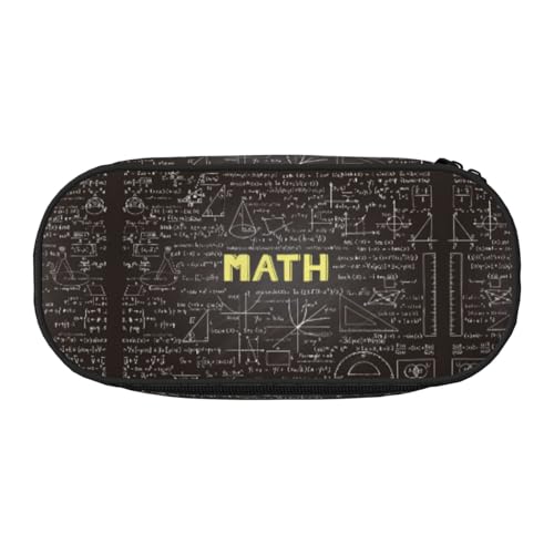 CHANGLEI Schulmathematik-Federmäppchen mit doppeltem Reißverschluss und 4 Stiftfächern, Netztasche, bedruckt, leicht, strapazierfähiges Polyester, Federmäppchen für Schule, Büro oder Make-up-Organizer von CHANGLEI