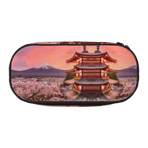 CHANGLEI Snowy Mountain Federmäppchen mit doppeltem Reißverschluss und 4 Stiftfächern, Netztasche, bedruckt, leicht, strapazierfähiges Polyester, Federmäppchen für Schule, Büro oder Make-up-Organizer von CHANGLEI