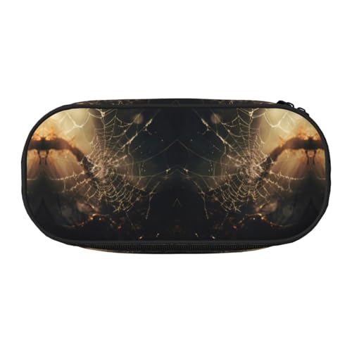 CHANGLEI Spinnennetz-Federmäppchen mit doppeltem Reißverschluss und 4 Stiftfächern, Netztasche, bedruckt, leicht, langlebig, Polyester-Federmäppchen für Schule, Büro oder Make-up-Organizer von CHANGLEI