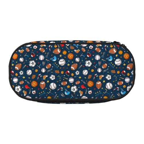 CHANGLEI Sport-Federmäppchen mit doppeltem Reißverschluss und 4 Stiftfächern, Netztasche, bedruckt, leicht, langlebig, Polyester, Federmäppchen für Schule, Büro oder Make-up-Organizer von CHANGLEI