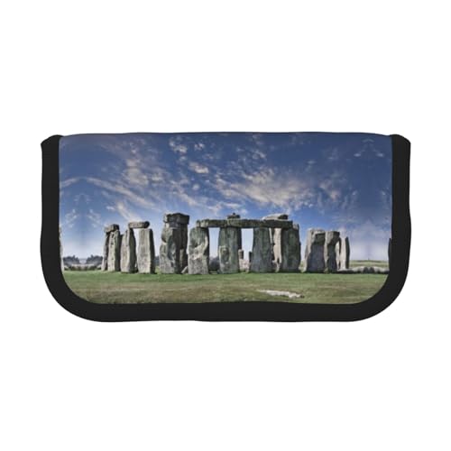 CHANGLEI Stabiles Federmäppchen aus Segeltuch mit durchgehendem Design, Doppelreißverschluss, schwarzer Rand, kontrastierendes Design, Mehrzweck-Organizer, Schwarz , Einheitsgröße, Taschen-Organizer von CHANGLEI