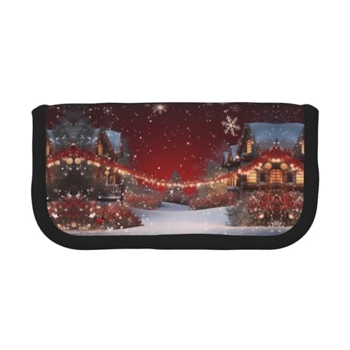 CHANGLEI Stabiles Federmäppchen aus Segeltuch mit durchgehendem Design, Doppelreißverschluss, schwarzer Rand, kontrastierendes Design, Mehrzweck-Organizer von CHANGLEI