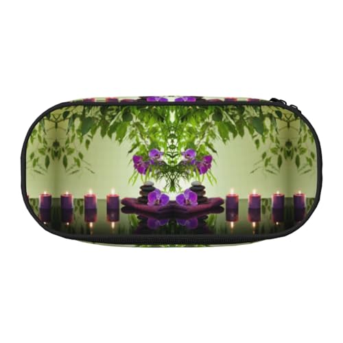 CHANGLEI Stones Candles Federmäppchen mit doppeltem Reißverschluss und 4 Stiftfächern, Netztasche, bedruckt, leicht, langlebig, Polyester, Federmäppchen für Schule, Büro oder Make-up-Organizer von CHANGLEI