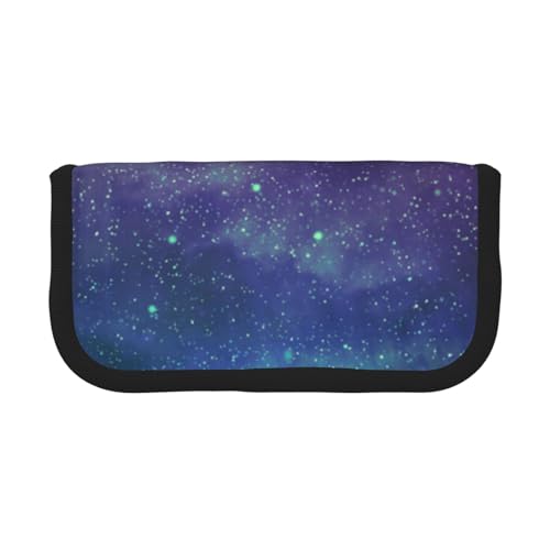 CHANGLEI Universum mit Sternen und Galaxie Interstellar, robustes Canvas-Federmäppchen mit Volldruck-Design, doppelter Reißverschluss, schwarzer Rand, kontrastierendes Design, Mehrzweck-Organizer von CHANGLEI