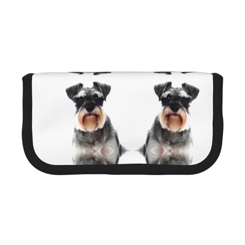 CHANGLEI Well-Behaved Dog Robustes Federmäppchen aus Segeltuch mit Volldruck-Design, Doppelreißverschluss, schwarzer Rand, kontrastierendes Design, Mehrzweck-Organizer von CHANGLEI