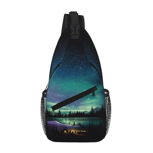 Celestial Night Unisex-Brusttasche mit mehreren Taschen, große Kapazität, Umhängetasche, strapazierfähiges Polyester, verstellbarer Riemen für den täglichen Pendler von CHANGLEI
