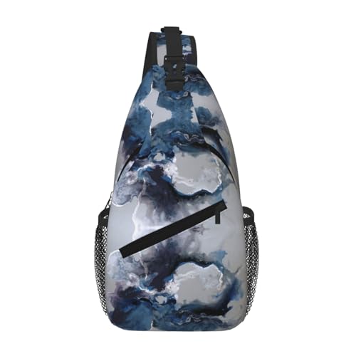 Cerulean Waters Unisex-Brusttasche mit mehreren Taschen, große Kapazität, Umhängetasche, strapazierfähiges Polyester, verstellbarer Riemen für den täglichen Pendler von CHANGLEI