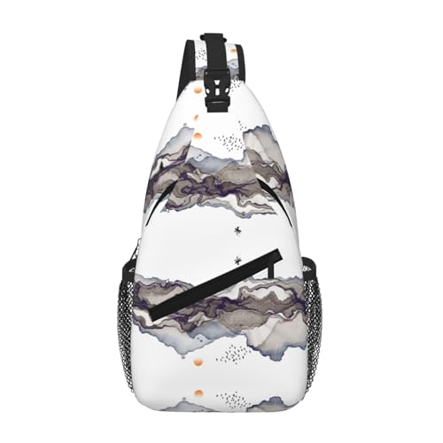 Gray Hills Unisex-Brusttasche mit mehreren Taschen, großes Fassungsvermögen, strapazierfähiges Polyester, verstellbarer Riemen für den täglichen Pendler von CHANGLEI
