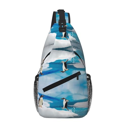 Penguin Unisex Brusttasche mit mehreren Taschen, große Kapazität, Umhängetasche, strapazierfähiges Polyester, verstellbarer Riemen für den täglichen Pendler von CHANGLEI
