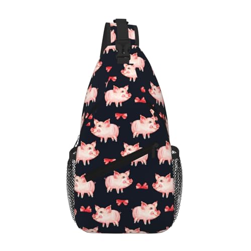 Rote süße Unisex-Umhängetasche mit mehreren Taschen, großes Fassungsvermögen, strapazierfähiges Polyester, verstellbarer Riemen für den täglichen Pendler von CHANGLEI