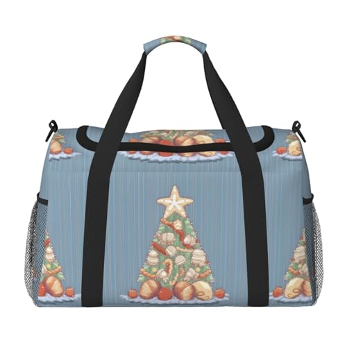 Seashell Weihnachts-Reisetasche für Damen und Herren, bedrucktes Polyester, Tragetasche mit Schultergurt, Schwarz , Einheitsgröße von CHANGLEI
