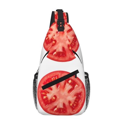 Tomato Slice Unisex-Brusttasche mit mehreren Taschen, große Kapazität, Umhängetasche, strapazierfähiges Polyester, verstellbarer Riemen für den täglichen Pendler von CHANGLEI