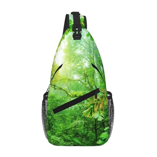 Tropical Wilderness Unisex-Brusttasche mit mehreren Taschen, große Kapazität, Crossbody-Tasche, strapazierfähiges Polyester, verstellbarer Riemen für den täglichen Pendler von CHANGLEI