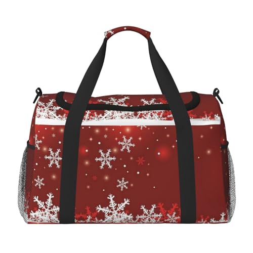 Weihnachts-Reisetasche für Damen und Herren, bedruckt, Polyester, Handgepäcktasche mit Schultergurt, Schwarz , Einheitsgröße von CHANGLEI