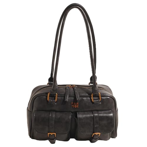 CHANGYUE Boston-Einkaufstasche for Frauen mit Multi-Pockets-Umhängetaschen PU Leder Vintage Handtasche Solid Clutch-Geldbörse for Reisearbeit von CHANGYUE