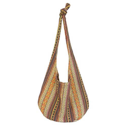 CHANGYUE Canvas Boho Handtasche Damen Ethno Sling Umhängetasche Schultertasche Hippie for Arbeit, Shopping, Reisen von CHANGYUE