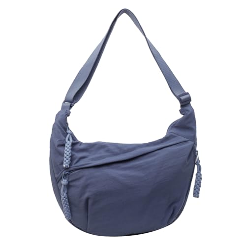 CHANGYUE Crescent Crossbody Bag, Multi-Pockets-Penner-Beutel, große Kapazitäts-Schecken-Umhängetaschen for Männer Männer, Nylon Messenger Pack mit einstellbarem Riemen for Reisetaschen im Freien (blau von CHANGYUE