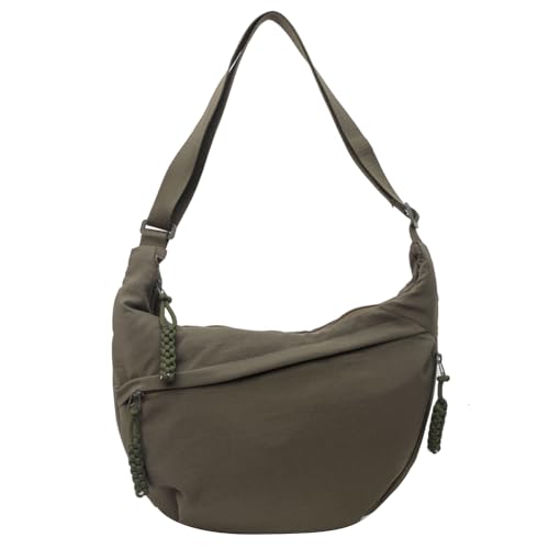 CHANGYUE Crescent Crossbody Bag, Multi-Pockets-Penner-Beutel, große Kapazitäts-Scheckentaschen for Männer Männer, Nylon Messenger Pack mit einstellbarem Riemen for Reisetaschen im Freien (grün) von CHANGYUE