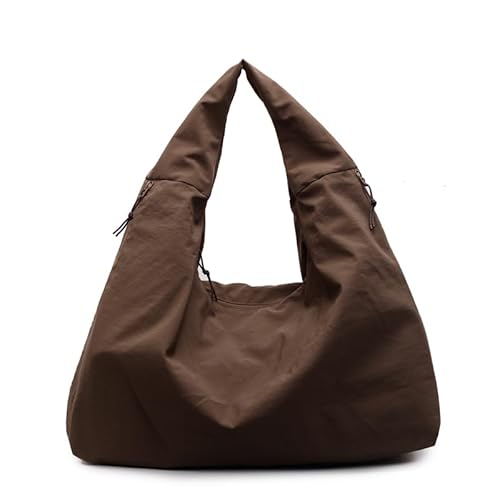 CHANGYUE Crescent -Umhängetasche Nylon -Einkaufstasche Großes lässiges Hobo -Tasche for Frauen (Kaffee) von CHANGYUE