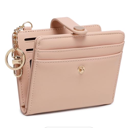 CHANGYUE Doppelfalt -Kreditkarten -Brieftasche mit Reißverschluss Kleiner Frauen Brieftasche for Frauen (rosa) von CHANGYUE
