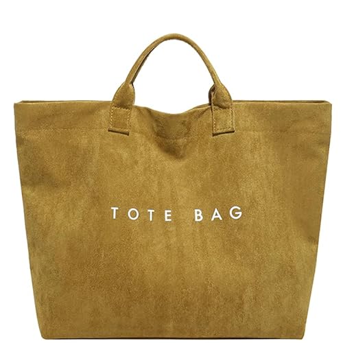 CHANGYUE Faux Wildleder -Einkaufstaschen große Umhängetaschen Handtasche for Frauen täglich (hellbraun) von CHANGYUE