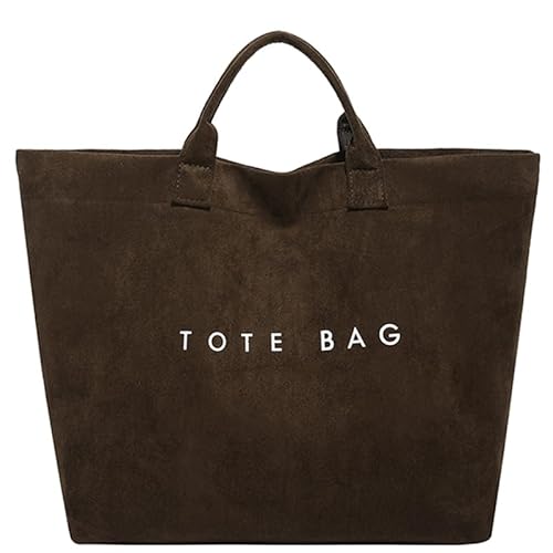 CHANGYUE Faux Wildleder -Einkaufstaschen große Umhängetaschen Handtasche for Frauen täglich Gebrauch (Kaffee) von CHANGYUE