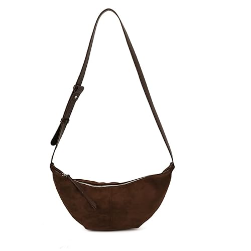 CHANGYUE Faux Wildleder Hobo -Tasche mit Reißverschluss und verstellbarem Riemen for Arbeitsreisen (Kaffee) von CHANGYUE