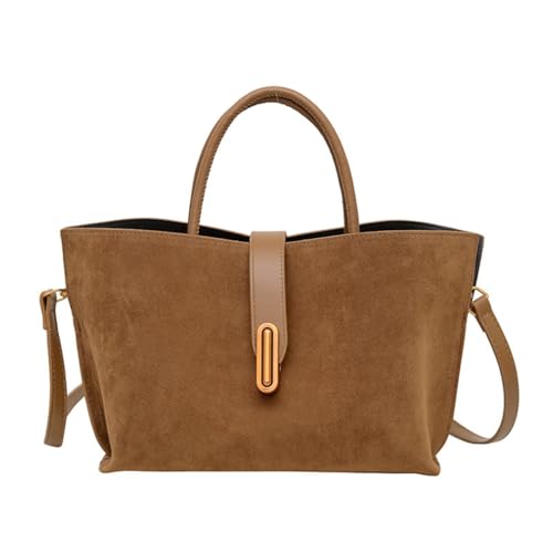 CHANGYUE Faux Wildleder Umhängetasche Retro -Tasche Handtasche vielseitige Crossbody -Tasche (hellbraun) von CHANGYUE