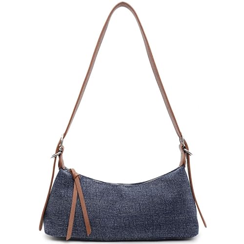 CHANGYUE Frauen Denim Umhängetasche große Kapazität Kissenbeutel Trendy Achselbeutel (dunkelblau) von CHANGYUE