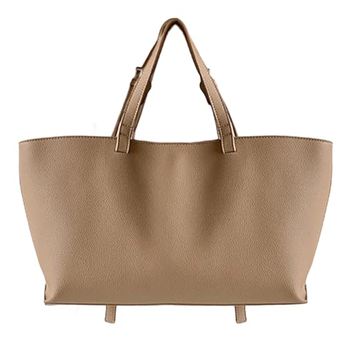 CHANGYUE Frauen Leder -Einkaufstasche Feste Color Casual Hobo -Taschen for den täglichen Gebrauch (Beige) von CHANGYUE