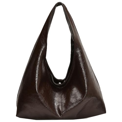 CHANGYUE Frauen PU Mode Schulter Tasche Große Kapazität Casual Tote Handtasche Einfarbig Einfache Pendeln Tasche Haspe Verschluss Outdoor Reisetasche von CHANGYUE