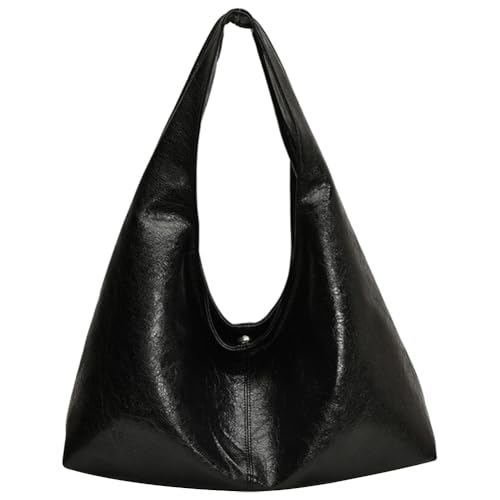 CHANGYUE Frauen PU Mode Schulter Tasche Große Kapazität Casual Tote Handtasche Einfarbig Einfache Pendeln Tasche Haspe Verschluss Outdoor Reisetasche von CHANGYUE