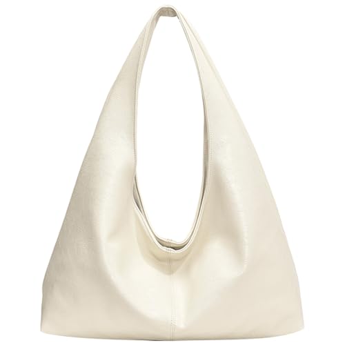 CHANGYUE Frauen PU Mode Schulter Tasche Große Kapazität Casual Tote Handtasche Einfarbig Einfache Pendeln Tasche Haspe Verschluss Outdoor Reisetasche von CHANGYUE