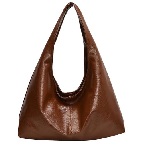 CHANGYUE Frauen PU Mode Schulter Tasche Große Kapazität Casual Tote Handtasche Einfarbig Stilvolle Schulter Geldbörse Haspe Verschluss Outdoor Reisetasche von CHANGYUE