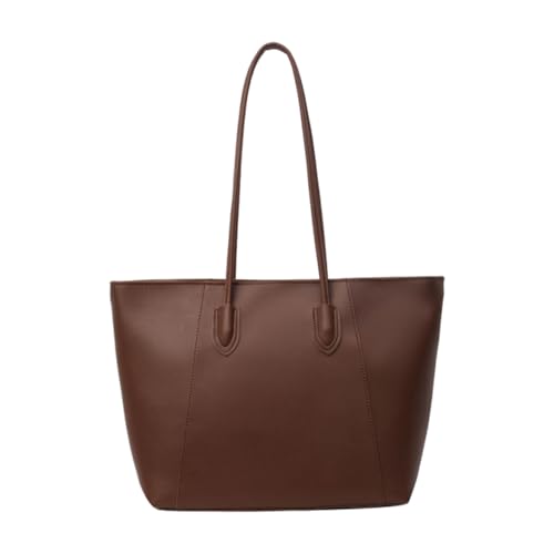 CHANGYUE Frauen Tasche, Leder -Schulter -Handtasche, Hobo -Tasche mit großer Kapazität, einfache Slouch -Taschen for die Arbeitsreise -Einkaufstaschen (Kaffee) von CHANGYUE