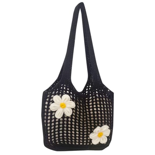 CHANGYUE Frauen häcet Mesh Tote Tasche Klappbare Umhängetasche for Urlaubsreisen (schwarz) von CHANGYUE