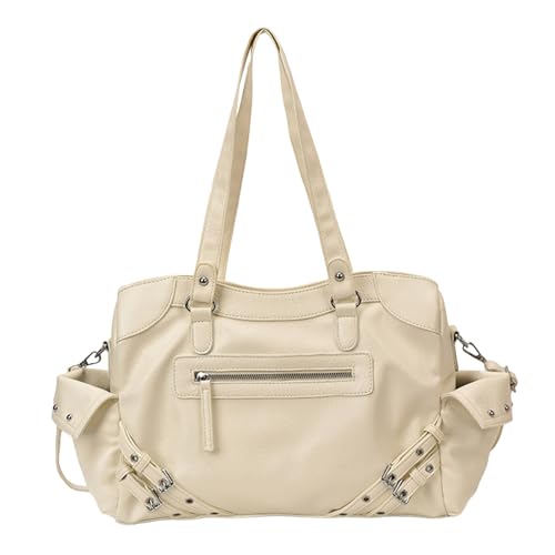 CHANGYUE Großkapazität Crossbody -Tasche for Frauen mit Reißverschluss for die Arbeit täglich (weiß) von CHANGYUE