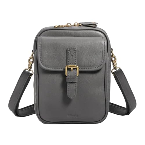 CHANGYUE Leder kleiner Crossbody -Handy -Tasche Frauen vielseitige Schultertasche (grau) von CHANGYUE