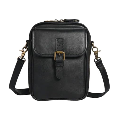CHANGYUE Leder kleiner Crossbody -Handy -Tasche Frauen vielseitige Schultertasche (schwarz) von CHANGYUE