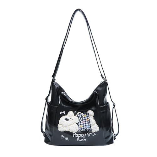 CHANGYUE PU Leder -Einkaufstasche Verstellbarer Averarm -Beutel -Rucksack for Frauenreisen (schwarz) von CHANGYUE