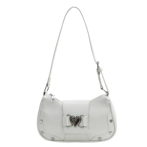 CHANGYUE PU Leder Sling Tasche Große Kapazität Damen Stilvolle Satchel Umhängetasche Verstellbarer Riemen Y2K Einfarbig von CHANGYUE