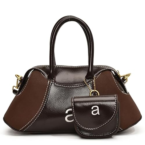 CHANGYUE PU Leder Top Griff Geldbeutel Retro Schulterhandtaschen for Arbeitsreise (Kaffee) von CHANGYUE