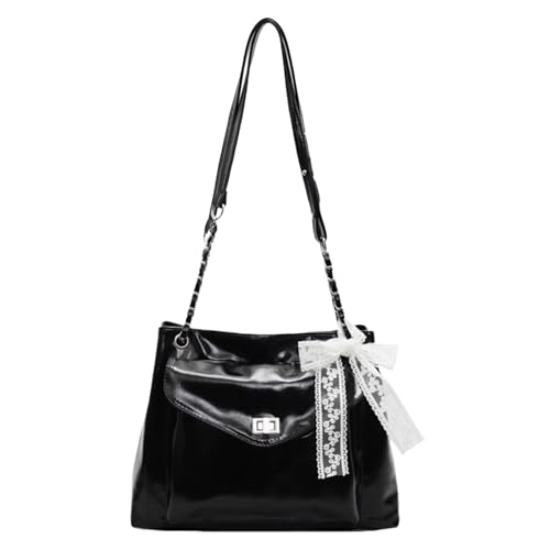 CHANGYUE PU Leder Umhängetasche Mehrere Taschen Bogen Geldbörse for Frauen arbeiten (schwarz) von CHANGYUE