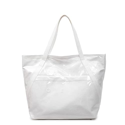 CHANGYUE PVC All-Match-Umhängetasche Buchstabe bedruckte Tragetasche Kraftpapierhandtasche (weiß) von CHANGYUE