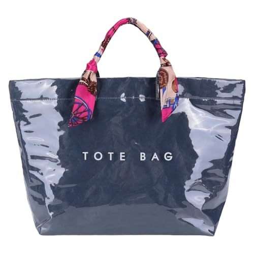 CHANGYUE PVC -Einkaufstasche Umhängetasche Top Griff Einkaufstasche Hobo -Tasche for Frauen (Dunkelblau) von CHANGYUE