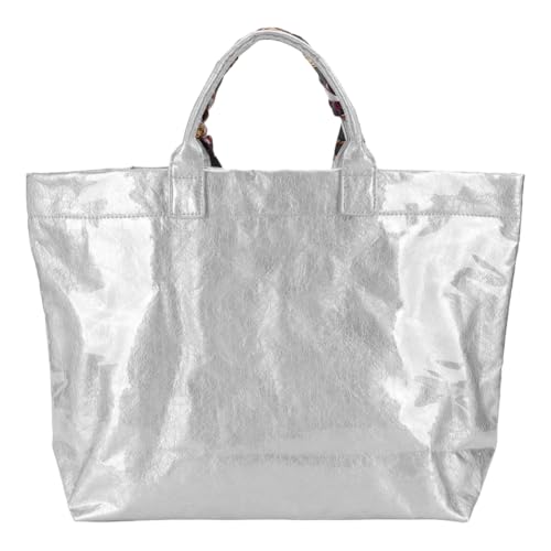 CHANGYUE PVC -Einkaufstasche Umhängetasche Top Griff Einkaufstasche Hobo -Tasche for Frauen (Silber) von CHANGYUE