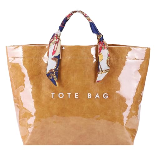 CHANGYUE PVC -Einkaufstasche Umhängetasche Top Griff Einkaufstasche Hobo -Tasche for Frauen (braun) von CHANGYUE