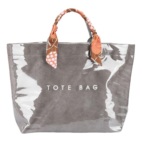 CHANGYUE PVC -Einkaufstasche Umhängetasche Top Griff Einkaufstasche Hobo -Tasche for Frauen (grau) von CHANGYUE