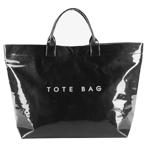 CHANGYUE PVC -Einkaufstasche Umhängetasche Top Griff Einkaufstasche Hobo -Tasche for Frauen (schwarz) von CHANGYUE